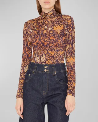 Aurelia Printed Turtleneck Top