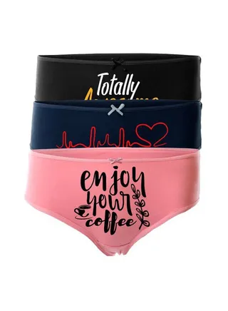 Bundle Of Three Solid Slip On Underwear Multicolour 