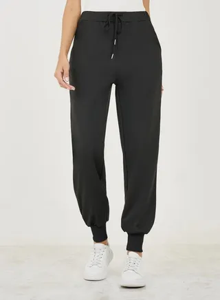 Cuffed Tapered Ankle Length Joggers with Drawstring 