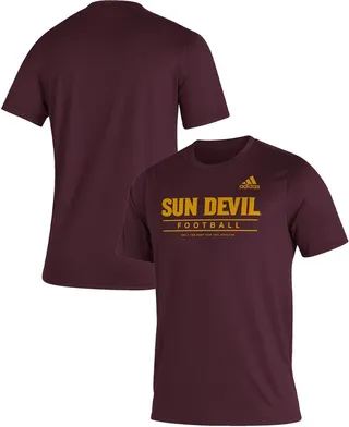 Men's adidas Maroon Arizona State Sun Devils Sideline Football Locker Practice Creator Aeroready T-shirt