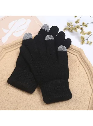 Solid Knit Gloves 