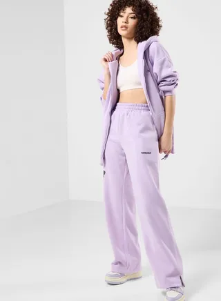 Space Printed Wide Leg Joggers