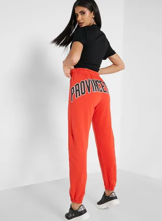 Drawstring Detail High Waist Joggers 