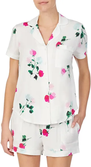 Mrs. Dot Floral Jersey Short Pajamas