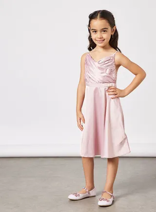 Girls Satin Skater Dress 