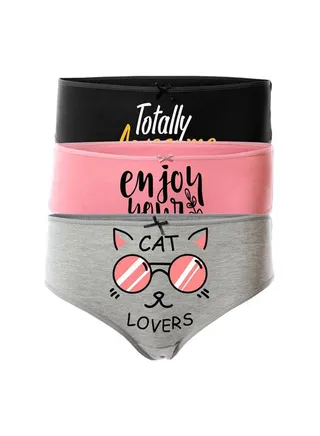 Bundle Of Three Solid Slip On Underwear Multicolour 