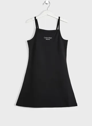 Kids Stack Logo Strap Dress 