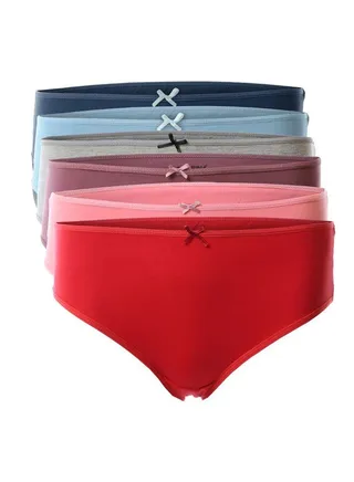 Bundle Of Six Solid Slip On Underwear Multicolour 