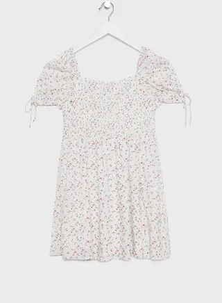 Teen Ditsy Shirred Dress 