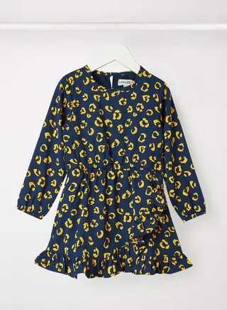 Kids/Teen Leopard Print Dress Navy 