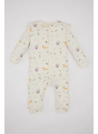 Babygirl New Born Regular Fit Bike Neck Knitted Overalls 