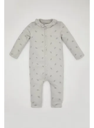 Babygirl New Born Regular Fit Bike Neck Knitted Overalls 