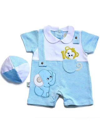 Baby Stripped jumpsuit with hat 