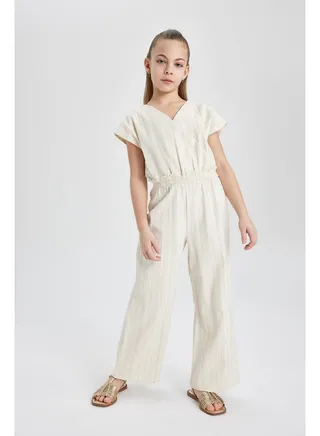 Girl Regular Fit Short Sleeve Jump Suit 