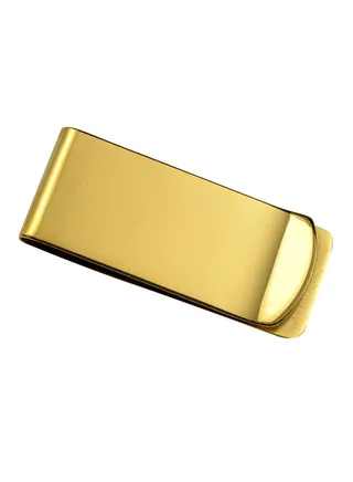 Engravable Credit Card And Money Clip Gold 