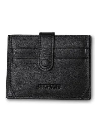 Leather Card Wallet Black 