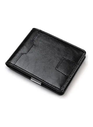 Anti Magnetic Leather Wallet Black 