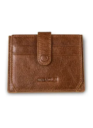 Leather Card Wallet Light Coffee 