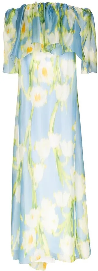 Off-The-Shoulder Ruffled Gown