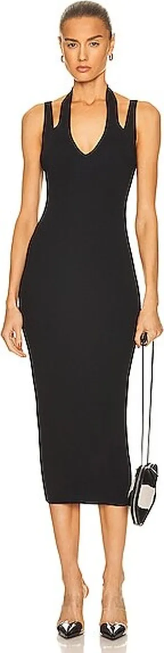 ALAÏA Rib Tube Mini Dress in Black