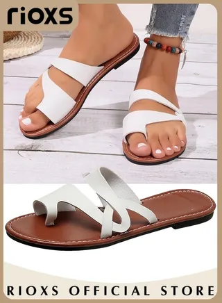 Women's Fashion Slippers Anti-Slip Beach Sandals Comfortable Soft Sole Flat Sandals for Indoor and Outdoor Use 