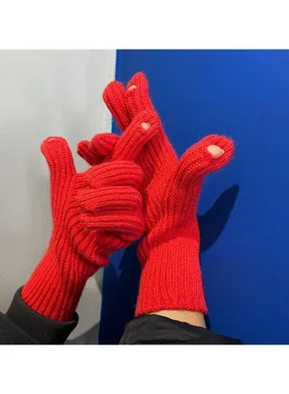 Solid Knit Gloves 