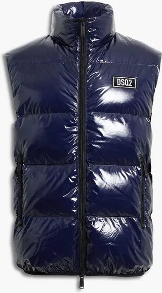 Appliquéd coated ripstop down vest