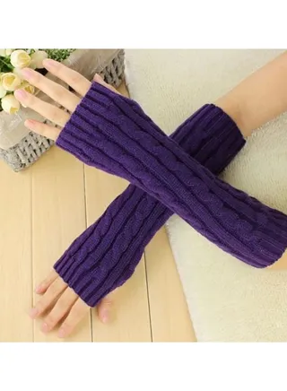 Fingerless Knitting Cotton Polyester Gloves Sleeves 