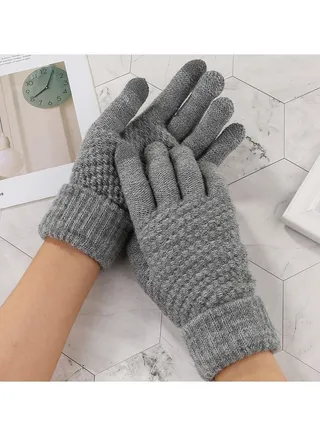 Solid Knit Gloves 