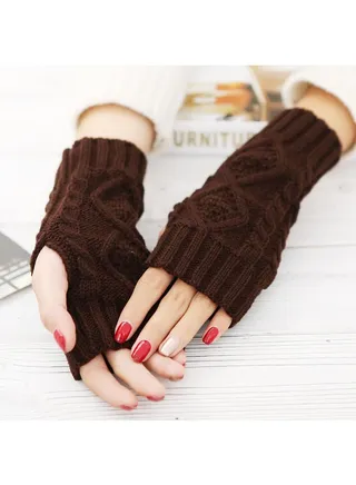 Fingerless Cotton Polyester Gloves Sleeves 