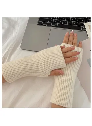 Fingerless Cotton Polyester Gloves Sleeves 