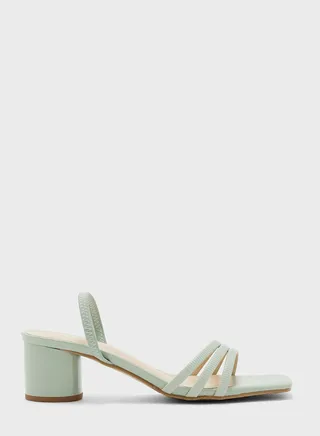 Ankle Strap Mid Heel Sandals 