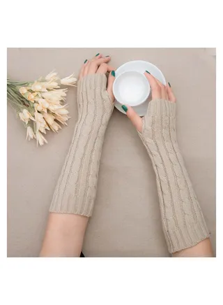 Fingerless Cotton Polyester Gloves Sleeves 