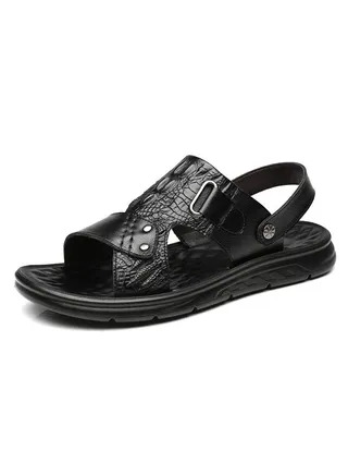 Summer Leather Sandals Men's Soft Sole Slippers Dual Purpose Sandals Men's Sandals 