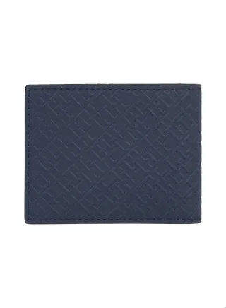 Men's Th Monogram Small Leather Credit Card Wallet -  Leather, Blue 