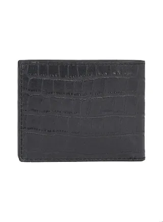 Men's Texture Mini Cardholder/ Wallet - Leather, Black 