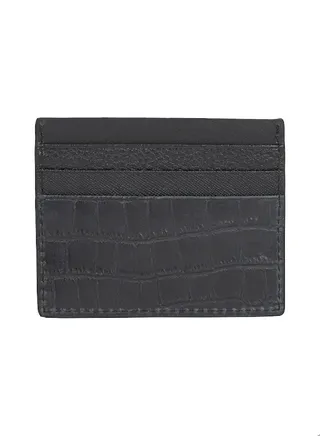 Men's Texture Leather Cardholder/ Waller - Leather, Black 