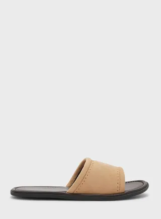 Faux Suede Slider Sandals