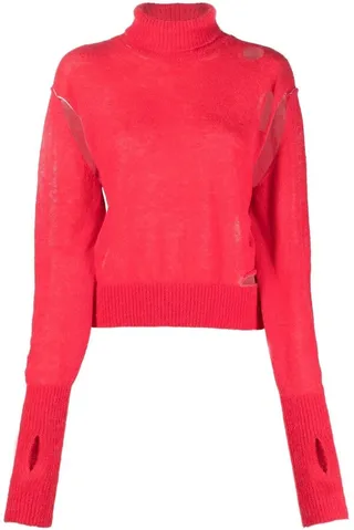 MM6 MAISON MARGIELA- Half Glove Sleeves Turtle-neck Jumper
