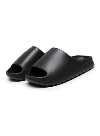 Platform Pillow Slippers Slides for Women and Men, EVA Anti-Slip Cloud Slippers Lightweight Spa Open Toe Shower Sandals for Indoor And Outdoor Black 