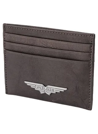 Logo Detailed Spike Card Case Brown 