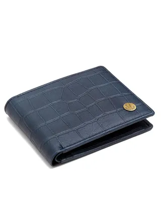 Blue Leather Wallet for Men I Ultra Strong Stitching I 6 Card Slots I 2 Currency & 2 Secret Compartments I 1 Coin Pocket 