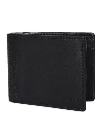 Black Leather Bifold Wallet 