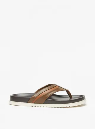 Mens Textured Slip-On Sandals