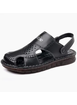Summer Leather Cow Tendon Sole Sandals 