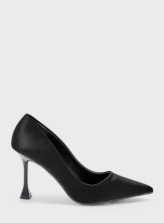 Satin Pointed-Toe Pumps