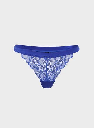 Lace Detail Bikini Thong