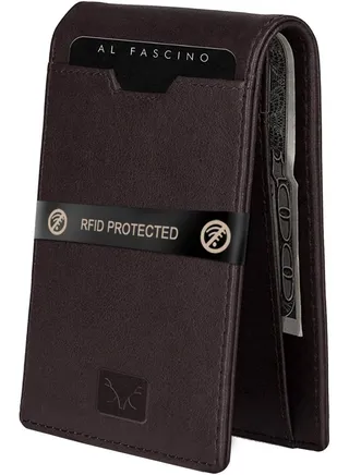 Brown Minimalist Slim Leather Wallet/Purse for Men with RFID Protection 