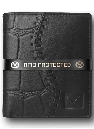 Men's Genuine Leather RFID Wallet (Black) 