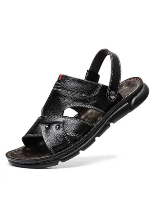 Summer Leather Men'S Dual Purpose Slippers 